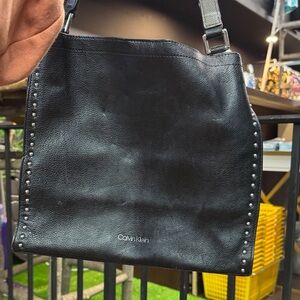 Calvin Klein Black Studded Shoulder Bag